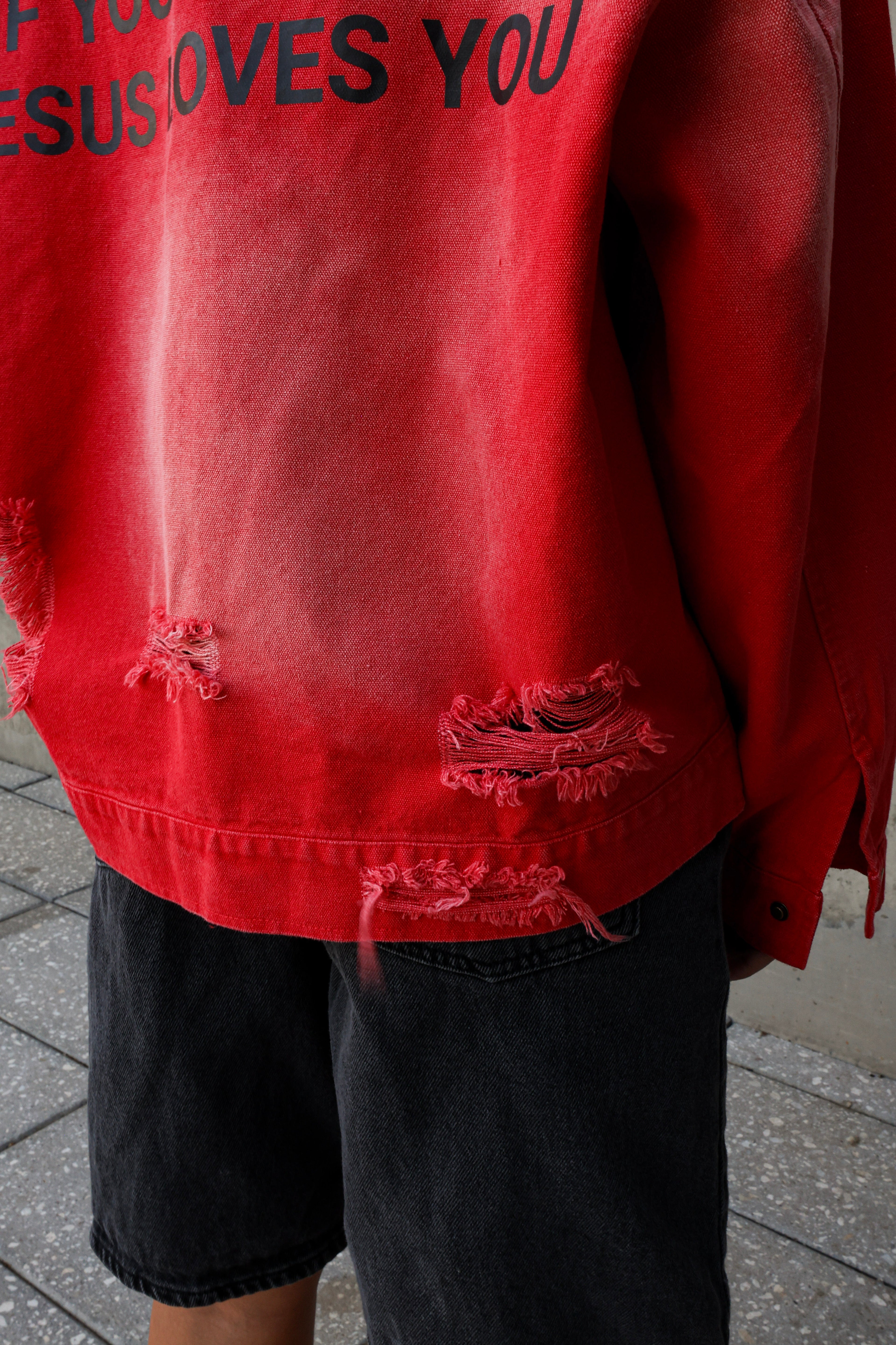 "Jesus Loves You" Denim Jacket