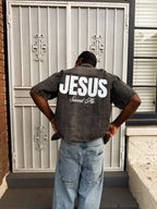Jesus saved Denim Shirt (rhinestone)