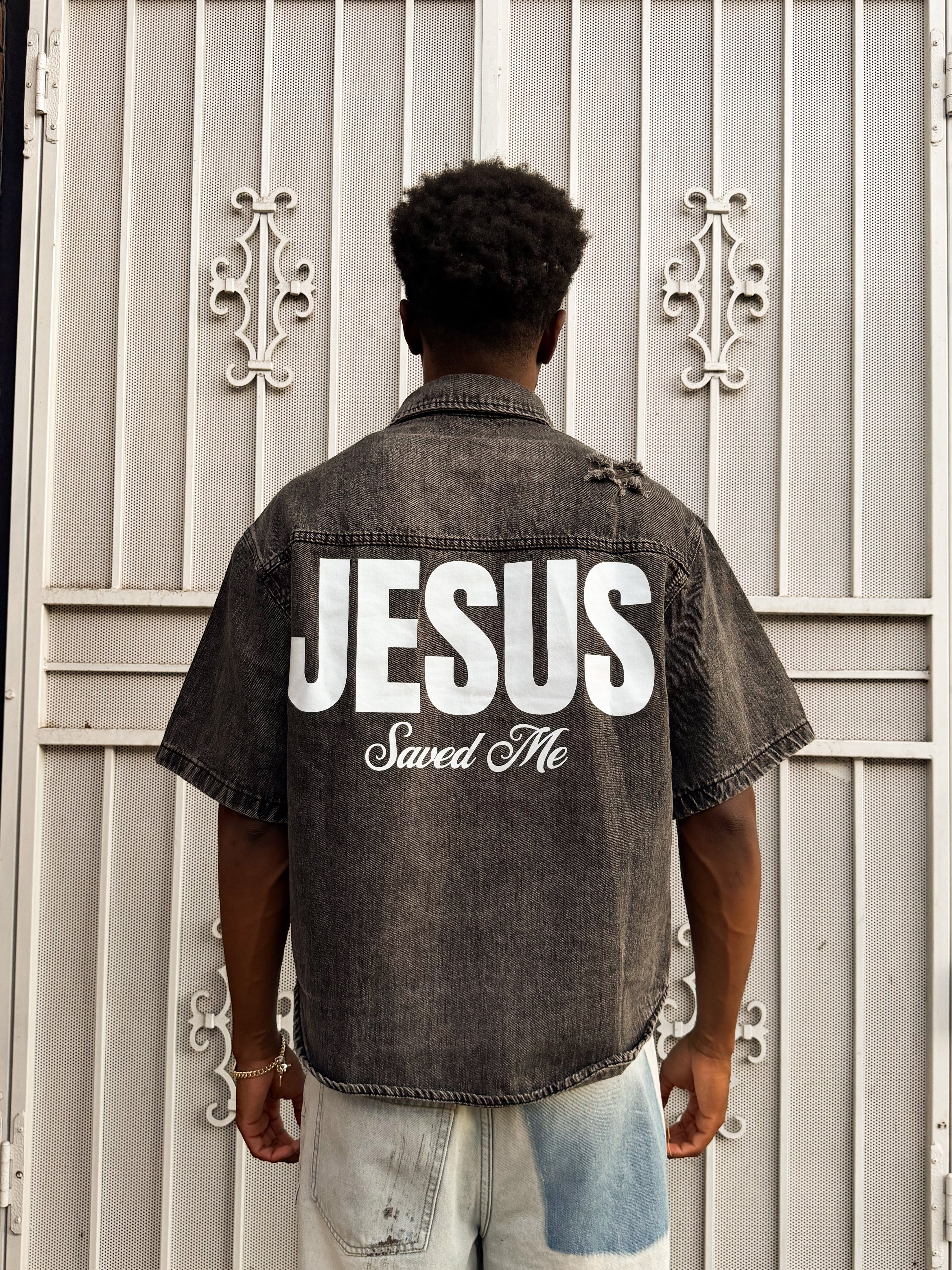Jesus saved Denim Shirt V2