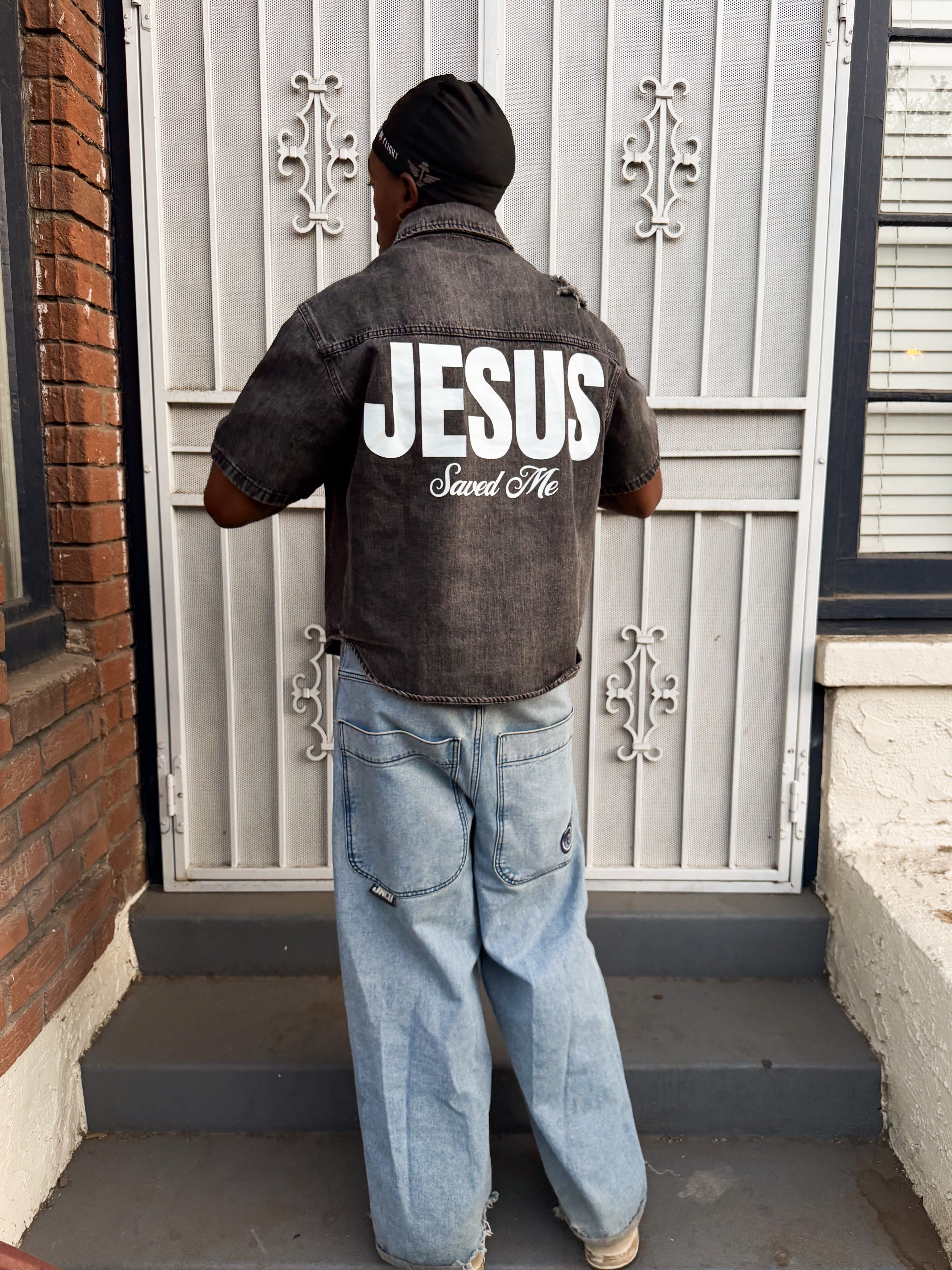 Jesus saved Denim Shirt V2