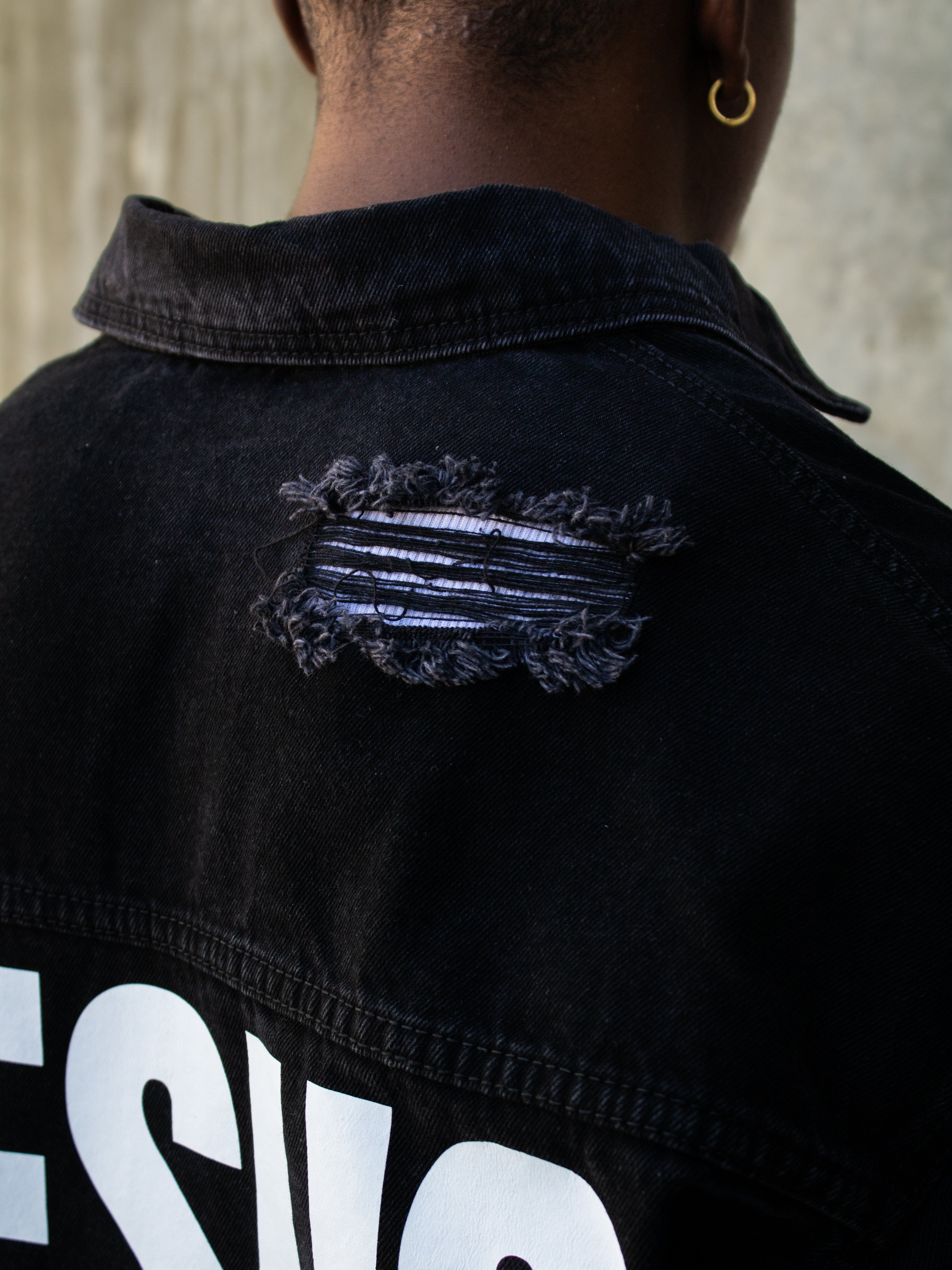 "JESUS SAVED ME" DENIM SHIRT