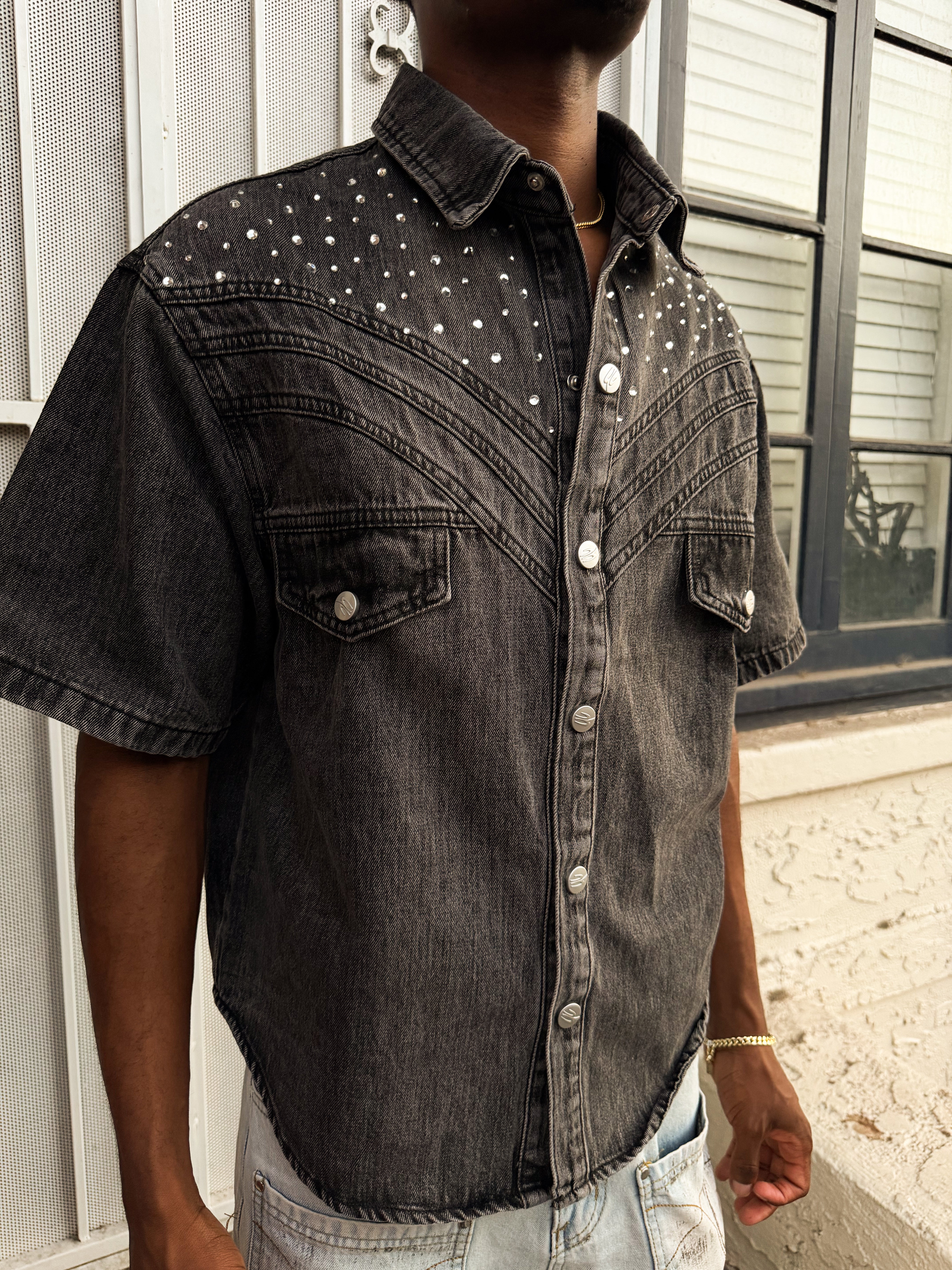Jesus saved Denim Shirt V2