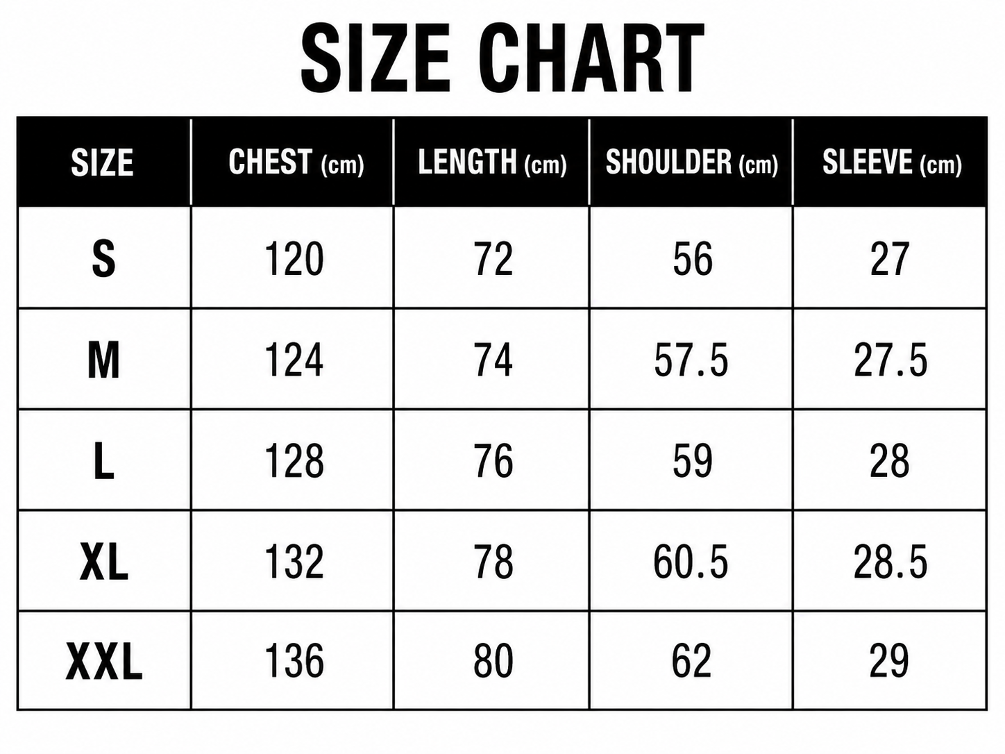 Size chart
