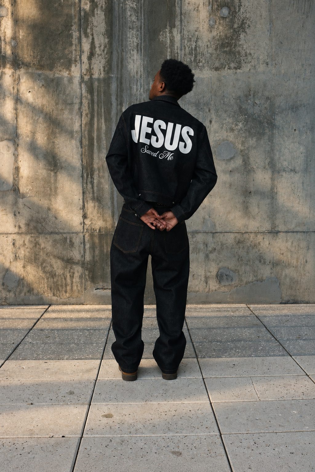 Jesus Saved Me Denim Jacket