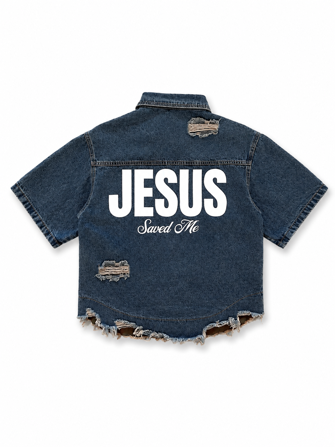 Jesus Saved Me Denim Shirt