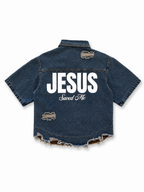 Jesus Saved Me Denim Shirt