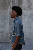 Jesus Saved Me Denim Shirt