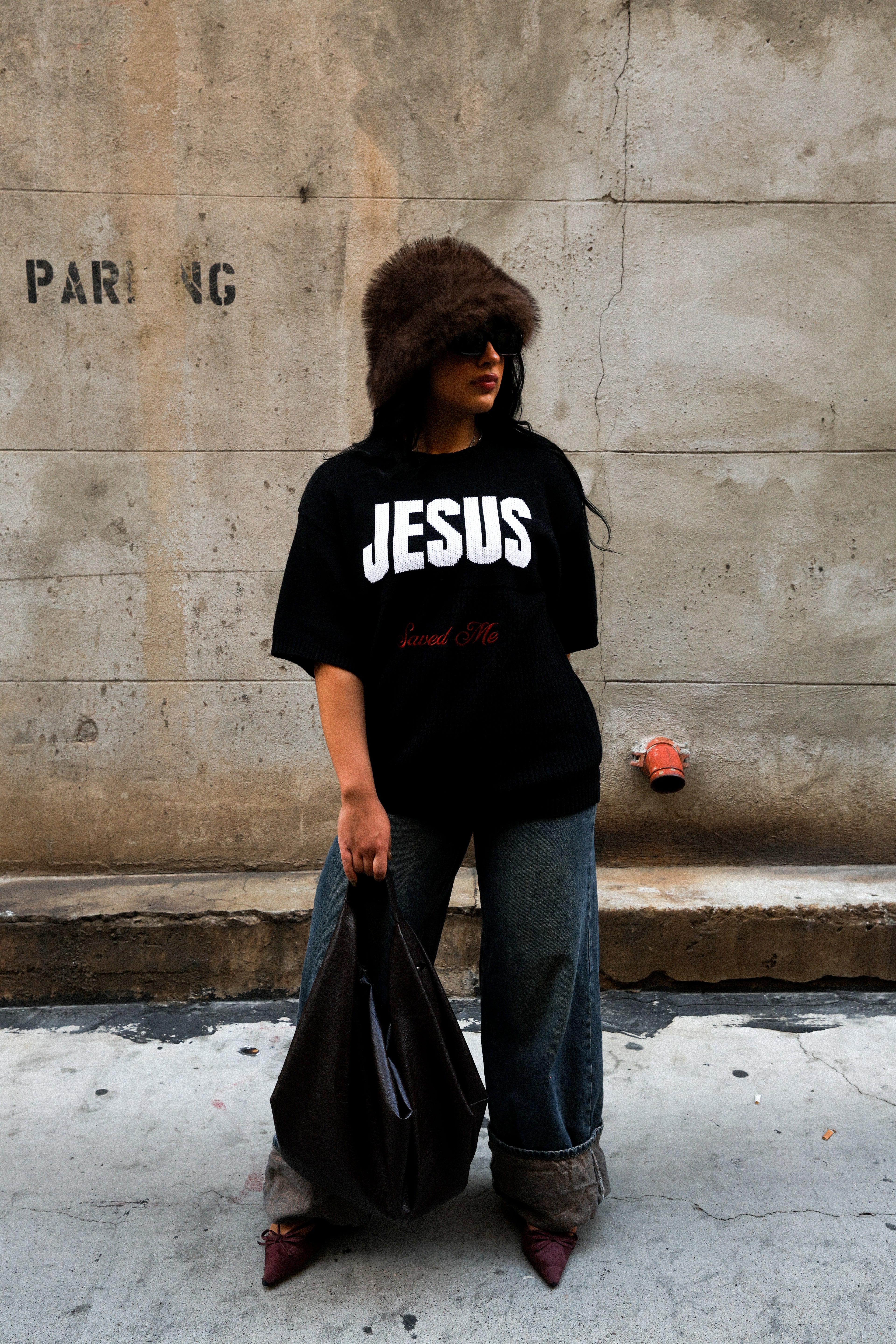 "JESUS SAVED ME" KNITTED SHIRT
