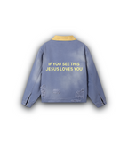"Jesus Loves You" Denim Jacket
