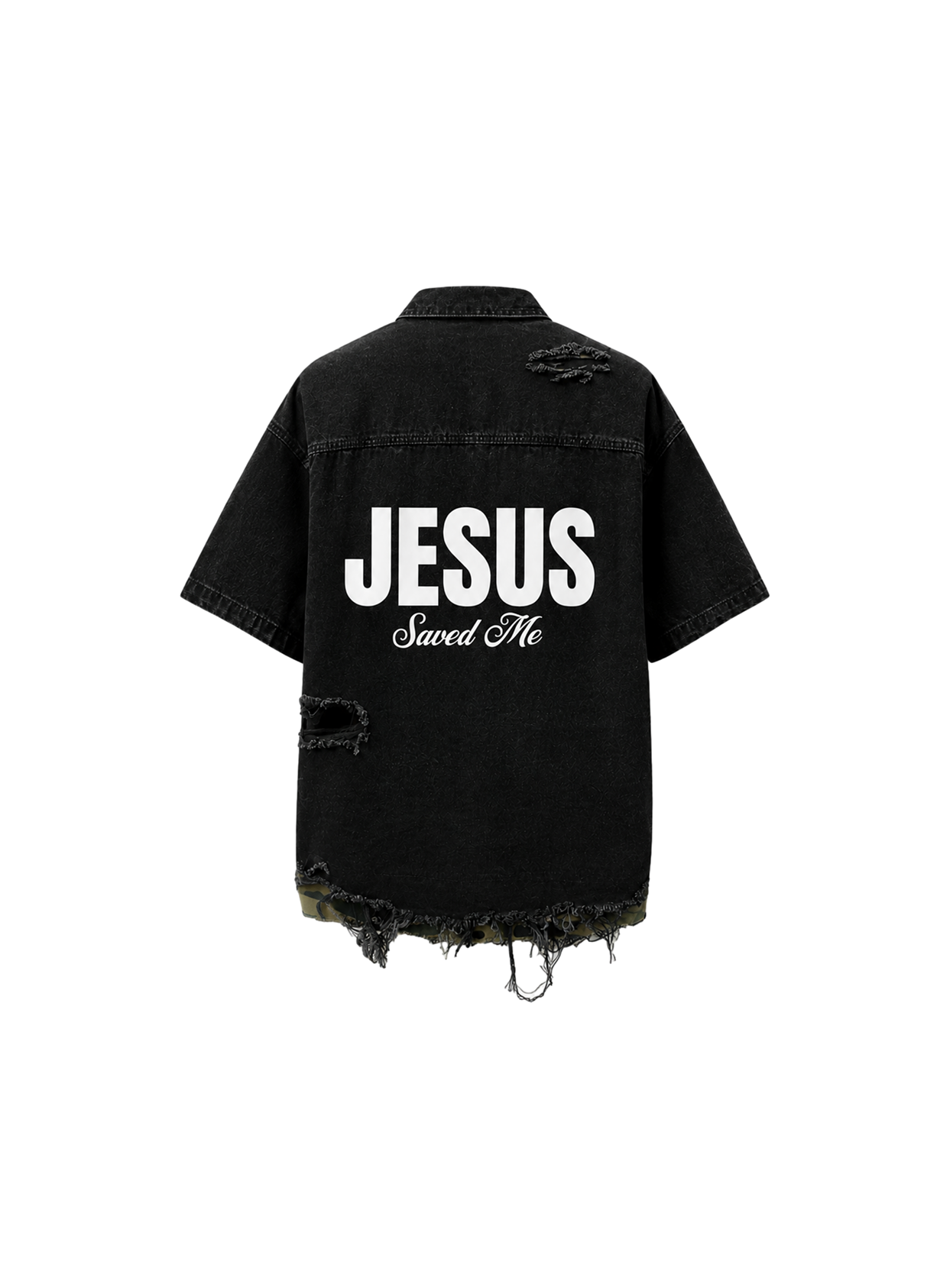 Jesus Saved Me Denim Shirt