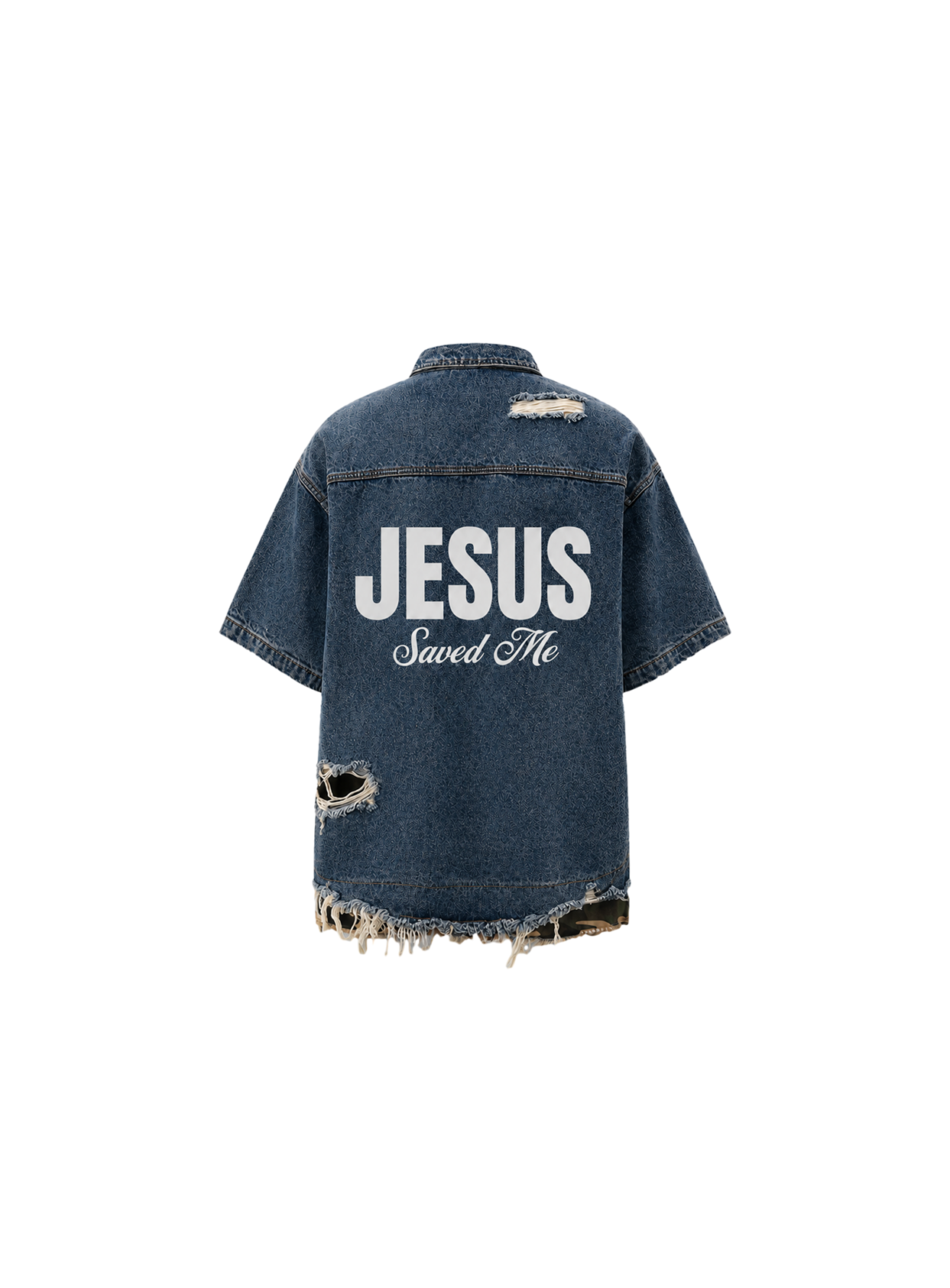 Jesus Saved Me Denim Shirt
